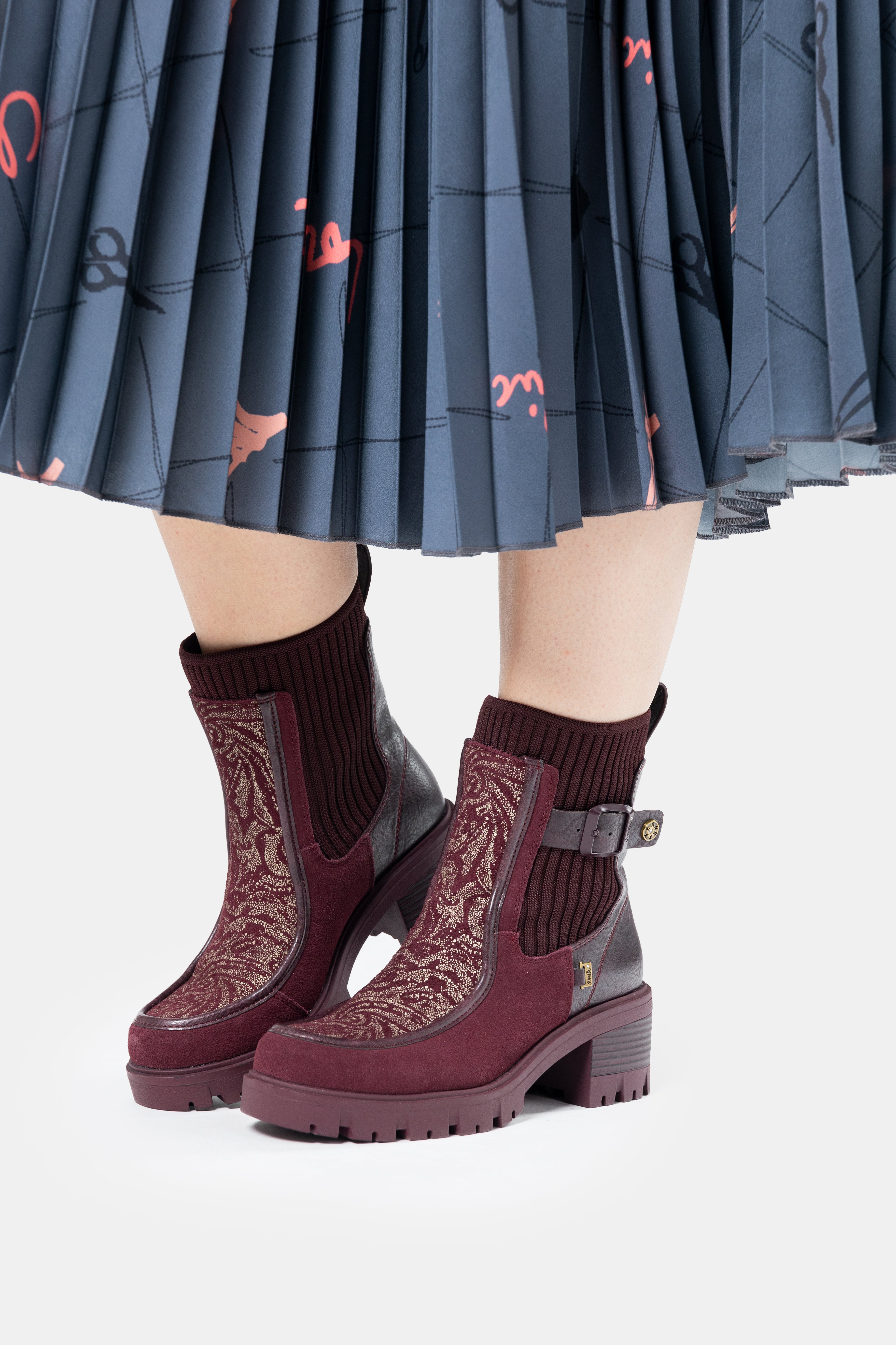 Bottines bordeaux Manifesto