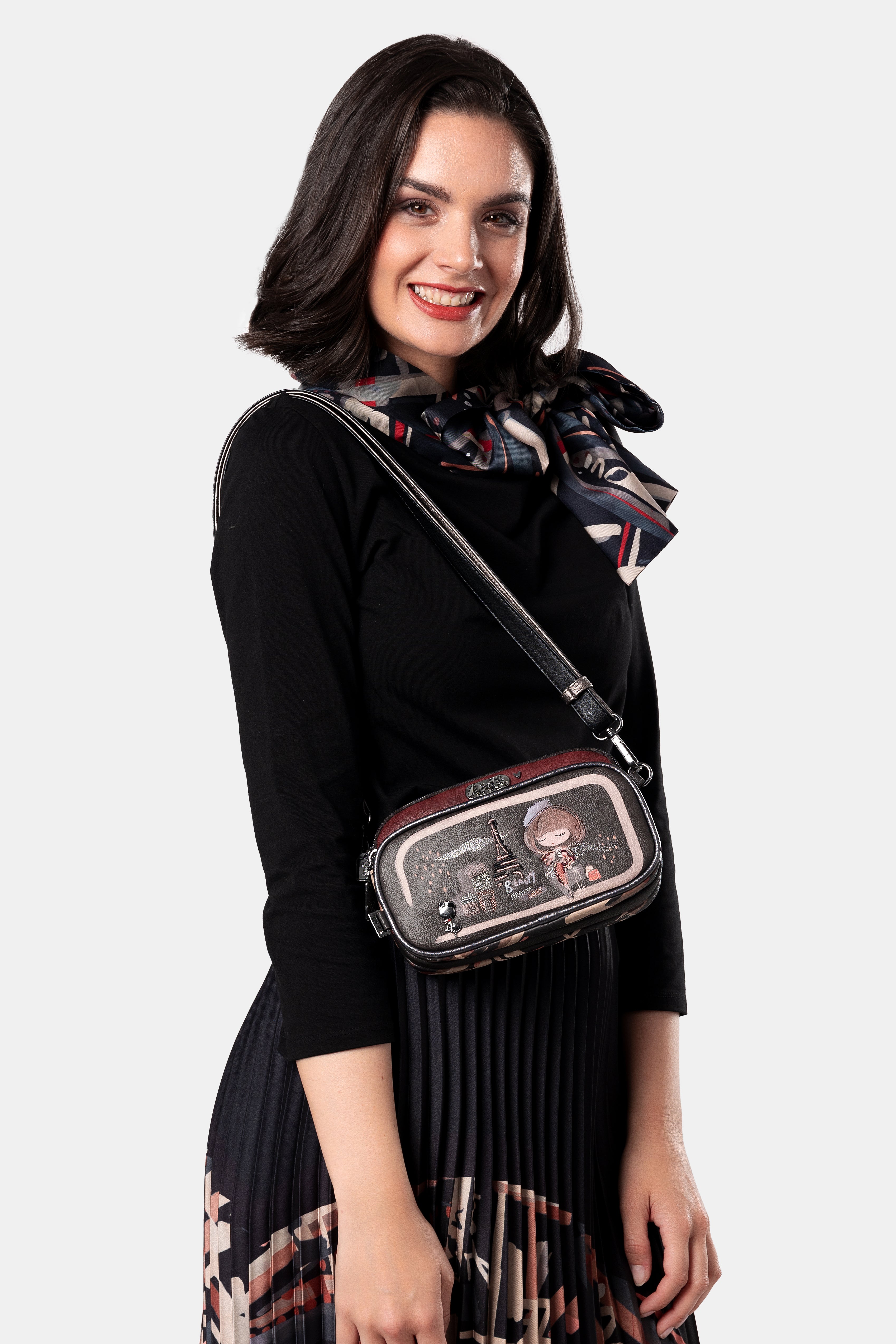 Sac bandoulière avec poche devant Mademoiselle