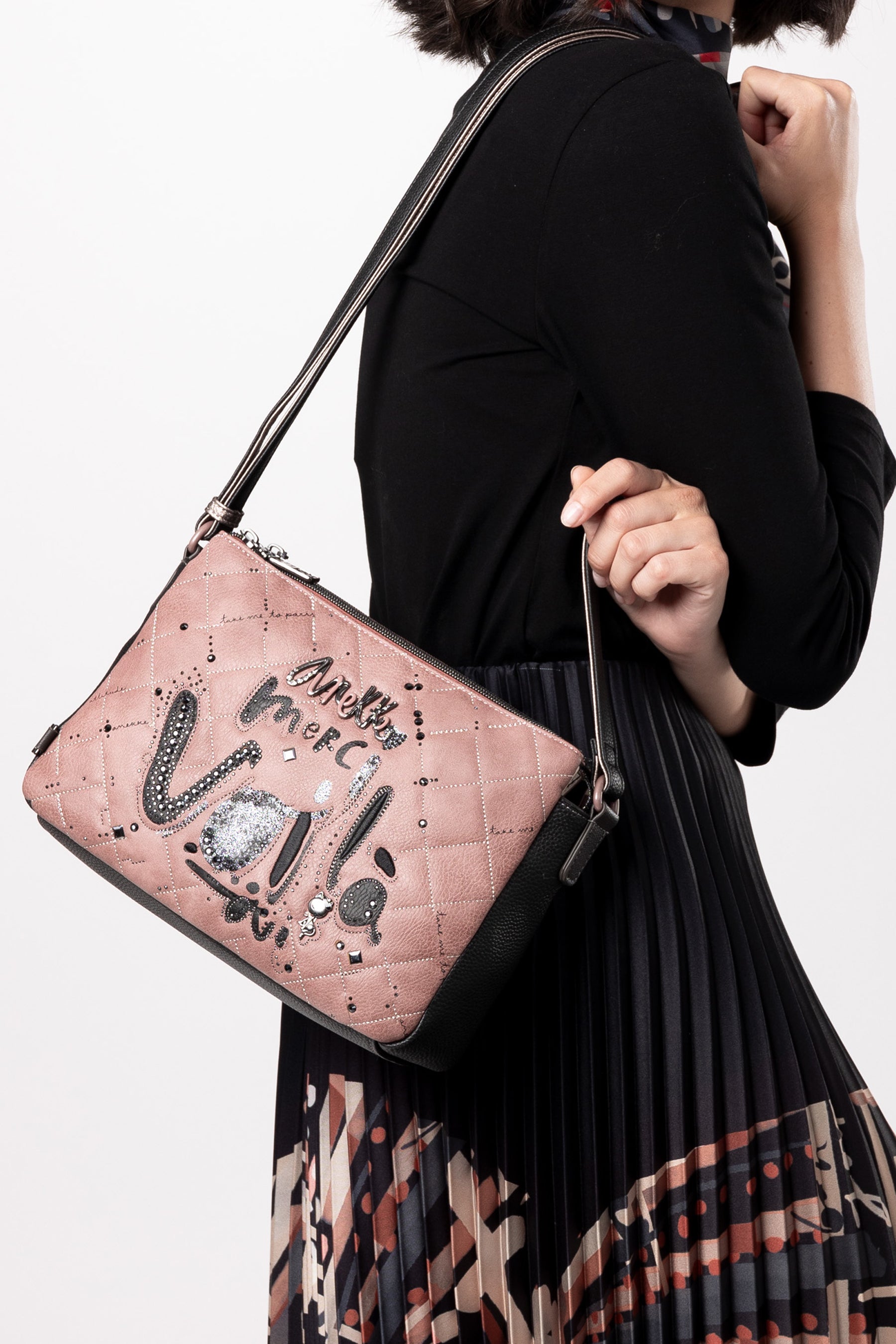 Sac bandoulière à motifs 3 compartiments Parisian