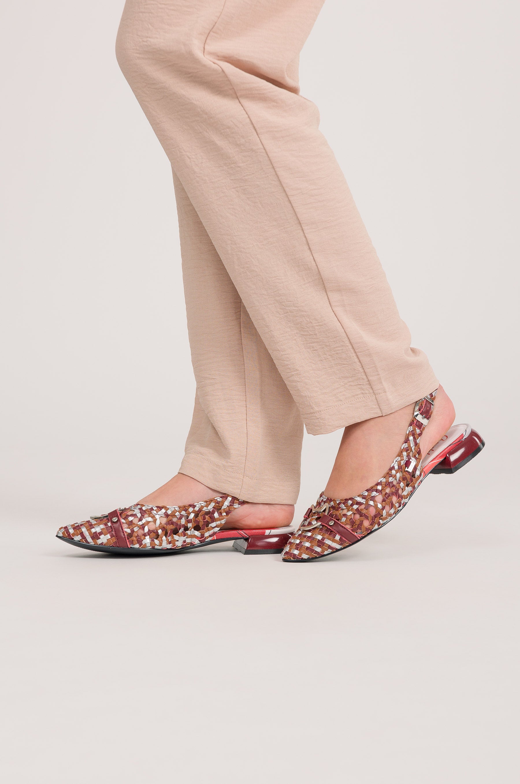 Sandales slingback bordeaux