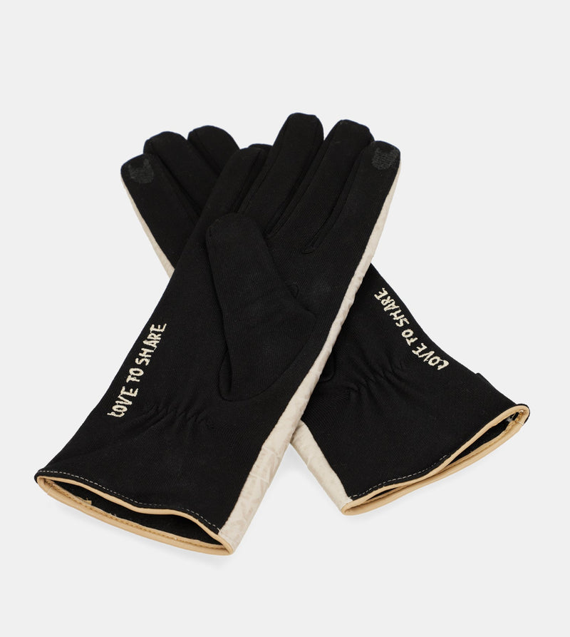 Gants Contemporary noir et beige