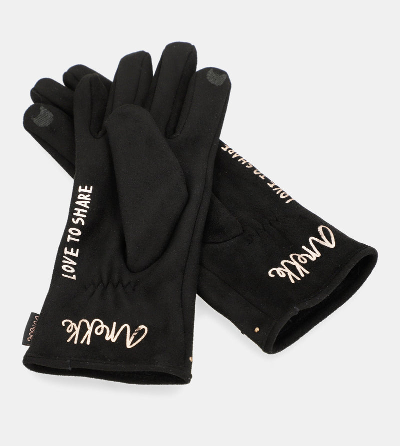 Gants doublés en polaire noirs