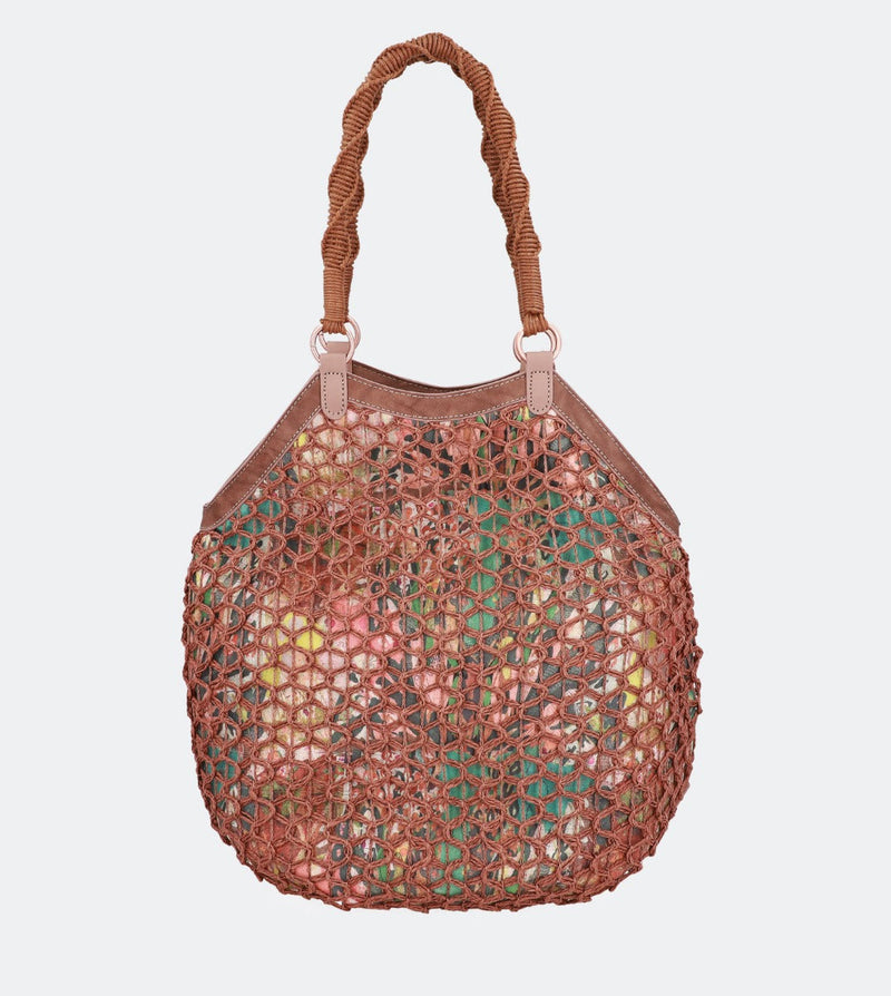 Sac à bandoulière de Raffia imprimé