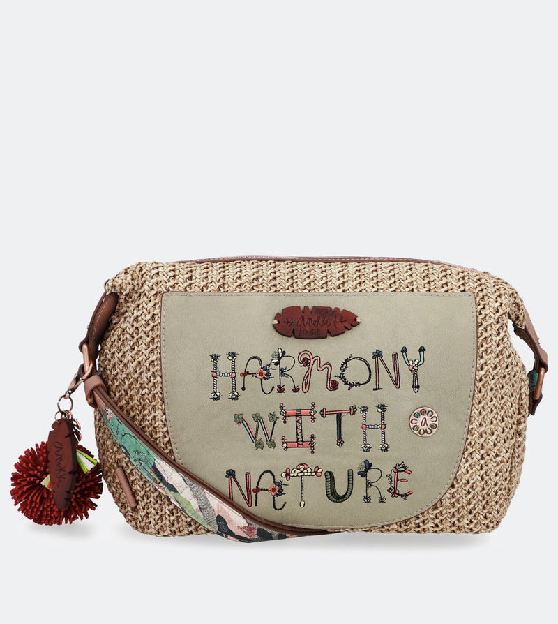 Sac à bandoulière Raffia imprimé