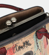 Sac à main de l'art de la ville avec une fermeture de serrure de baiser