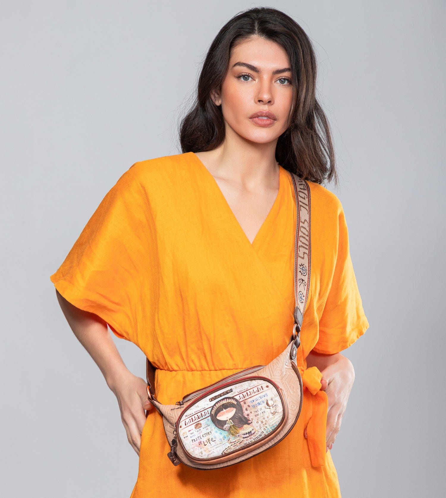 Menire Sac crossbody imprimé et ethnique