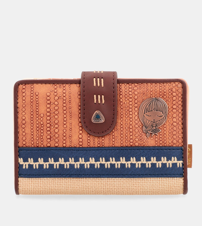 Tribe Medium Ethnic Print RFID Portefeuille