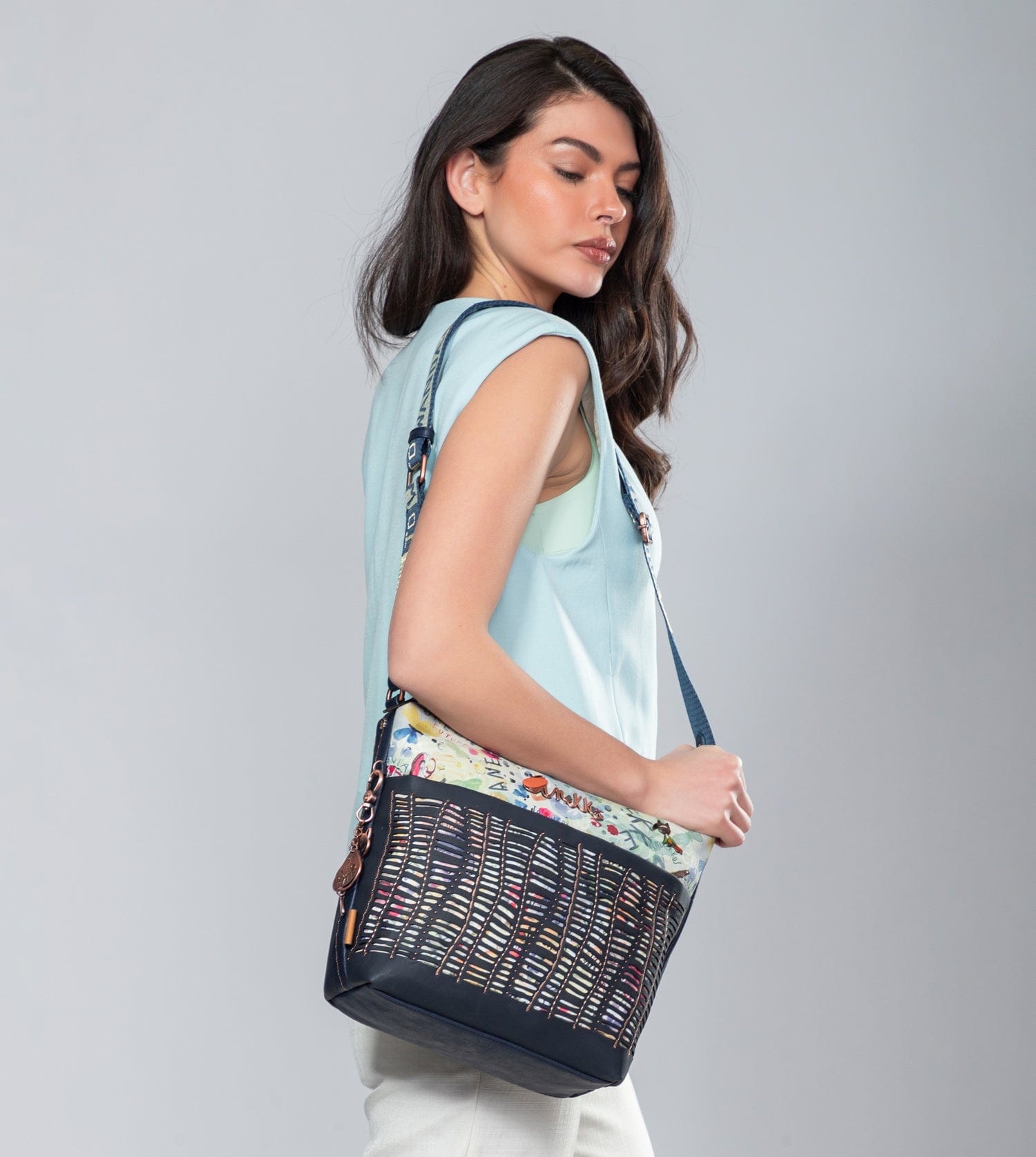 Nature Pachamama Navy Blue Tot Sac avec bandoulière