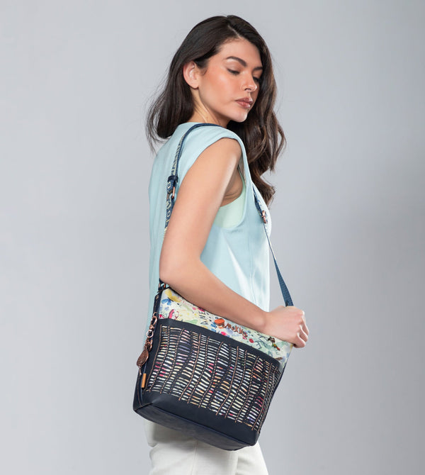 Nature Pachamama Navy Blue grand sac crossbody