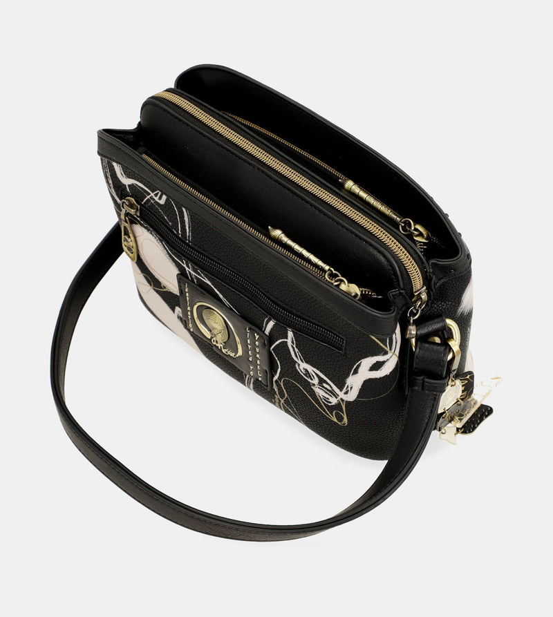 Nature Shodō 3 compartiment Black Messager Sac noir