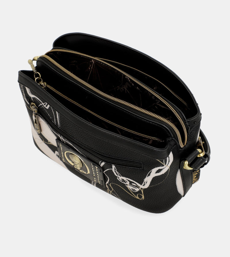 Nature Shodō 3 compartiment Black Messager Sac noir