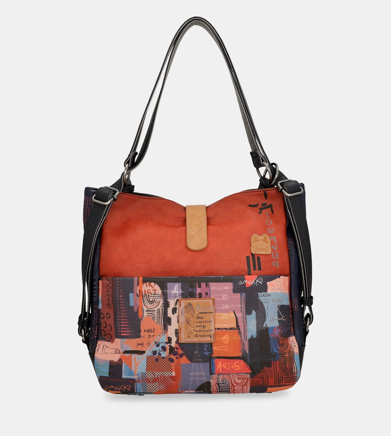 Sac à bandoulière contemporain convertible en un sac à dos contemporain