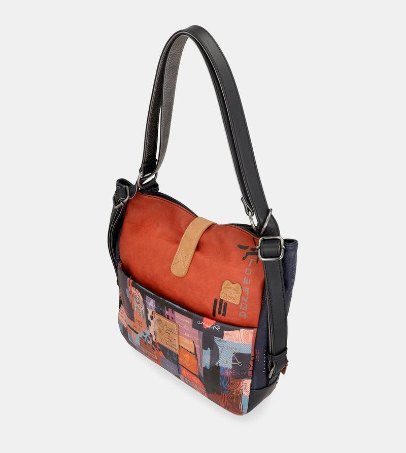 Sac à bandoulière contemporain convertible en un sac à dos contemporain