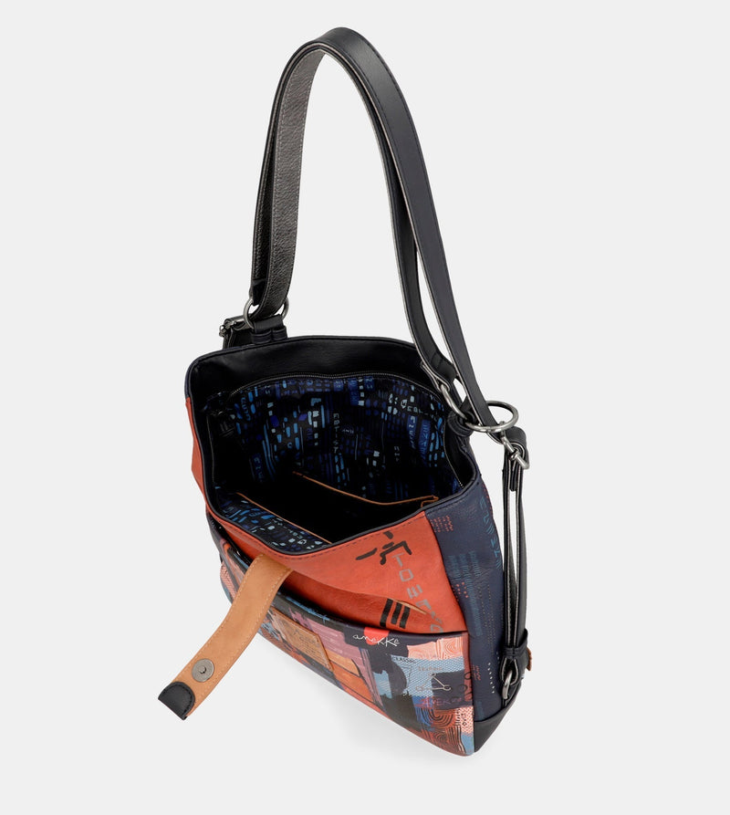 Sac à bandoulière contemporain convertible en un sac à dos contemporain