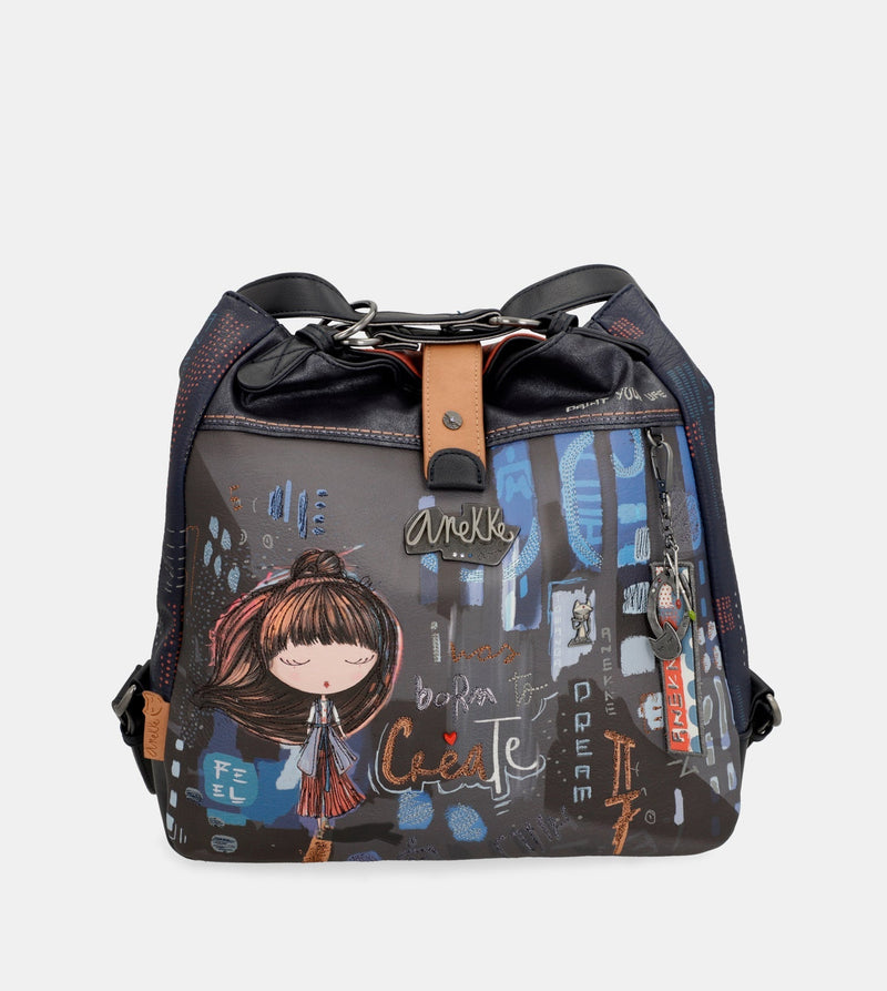 Sac à bandoulière contemporain convertible en un sac à dos contemporain