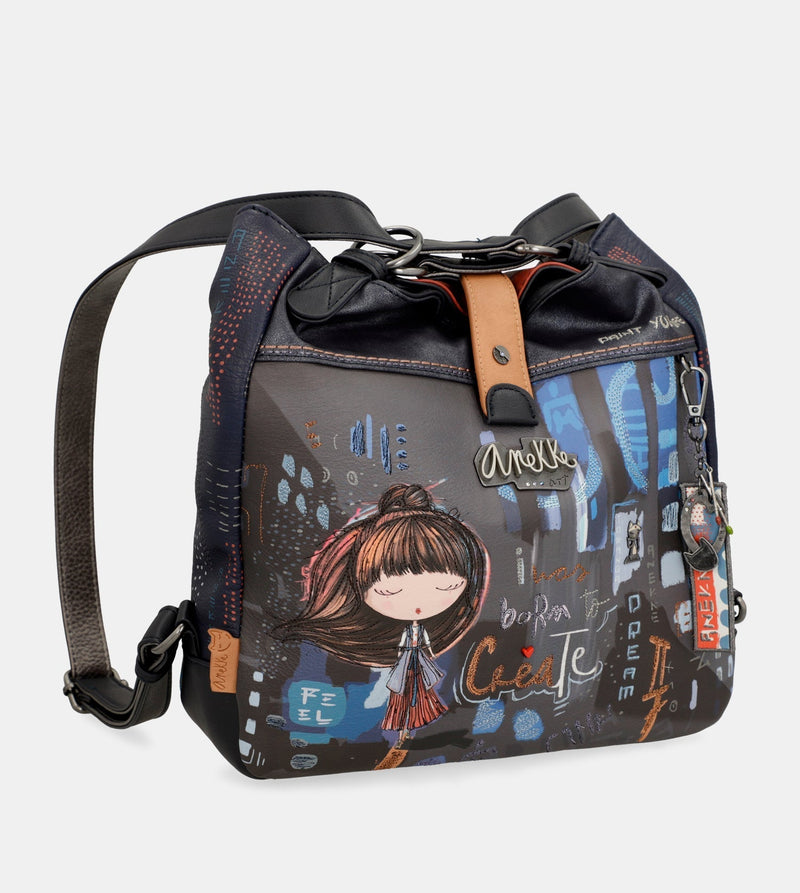 Sac à bandoulière contemporain convertible en un sac à dos contemporain