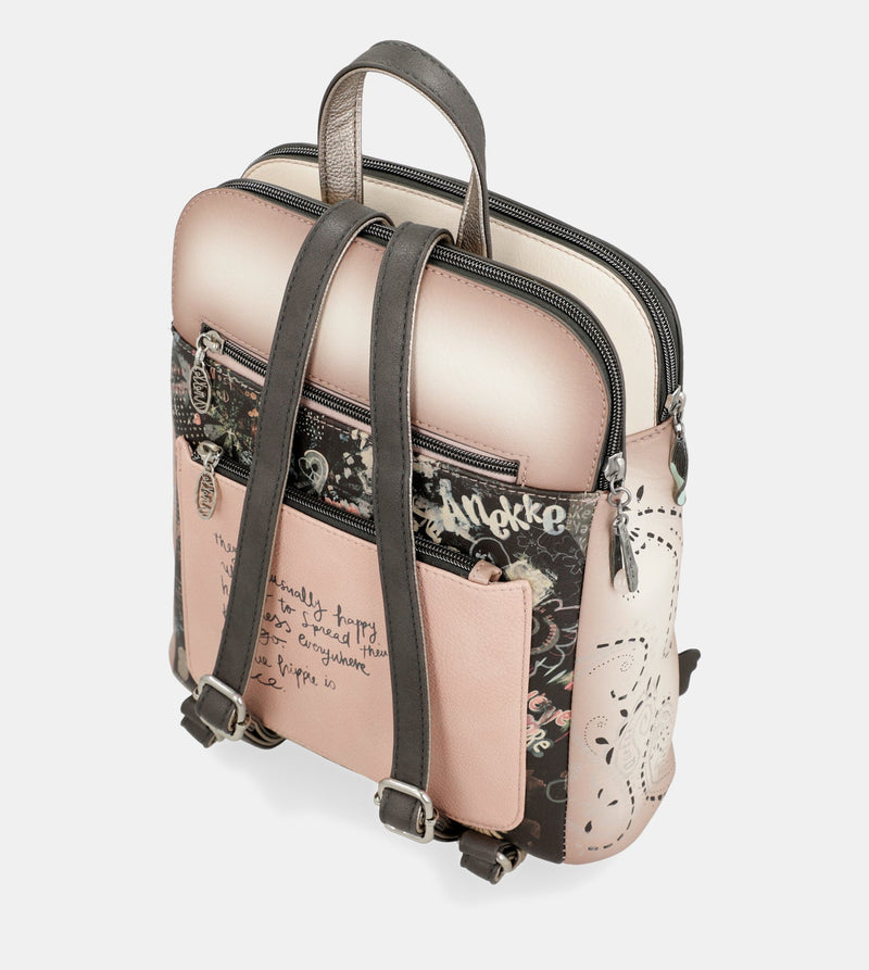 Sac à dos 2 compartiments rose Peace & Love