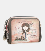 Porte-monnaie petit format rose Peace & Love