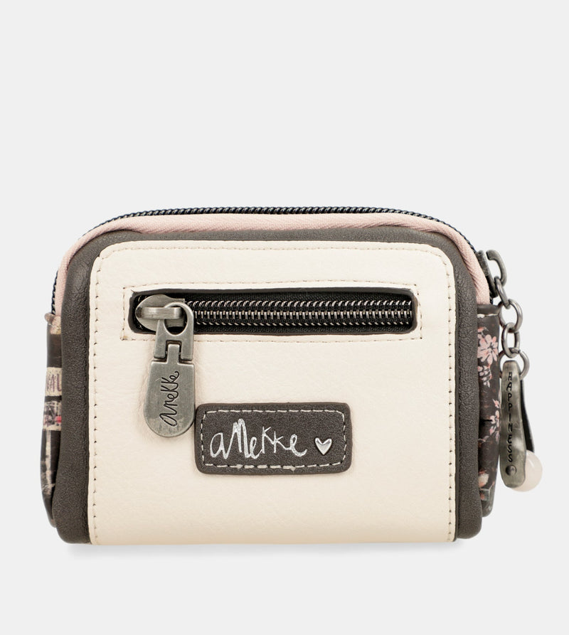 Porte-monnaie petit format rose Peace & Love