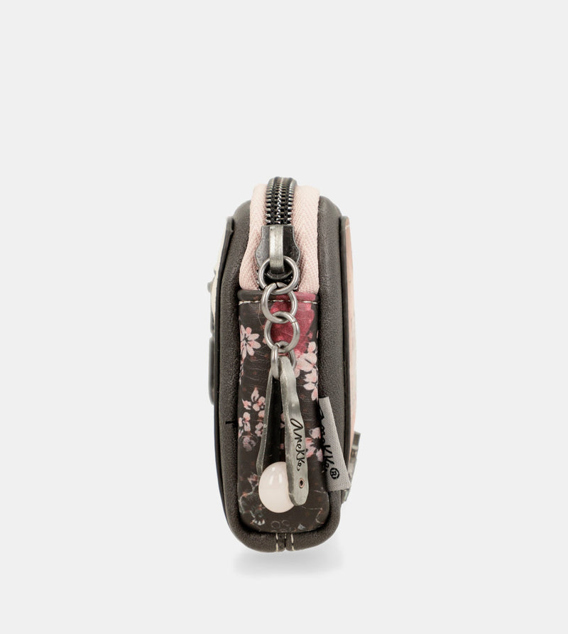 Porte-monnaie petit format rose Peace & Love