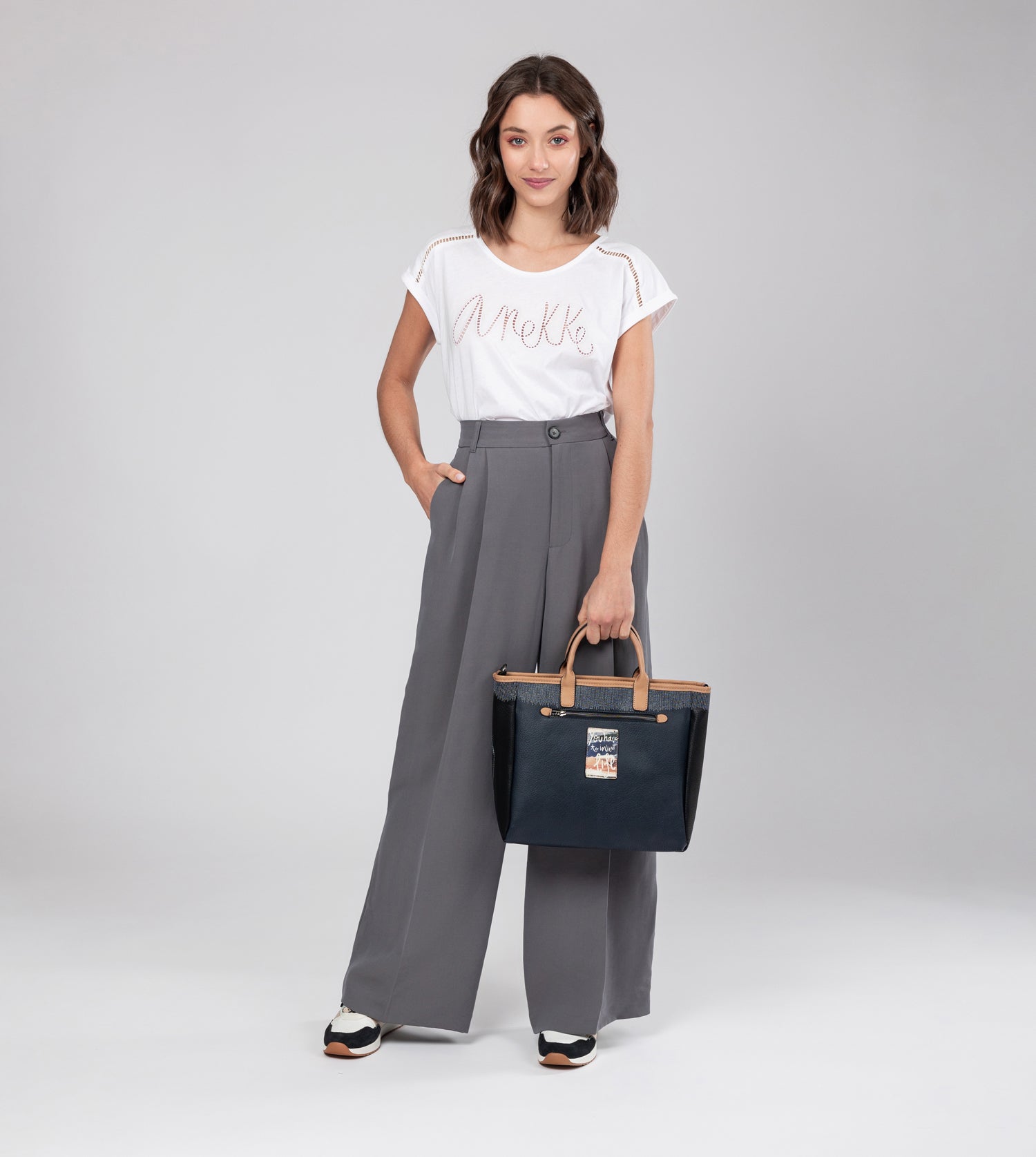Sac cabas bleu marine Studio