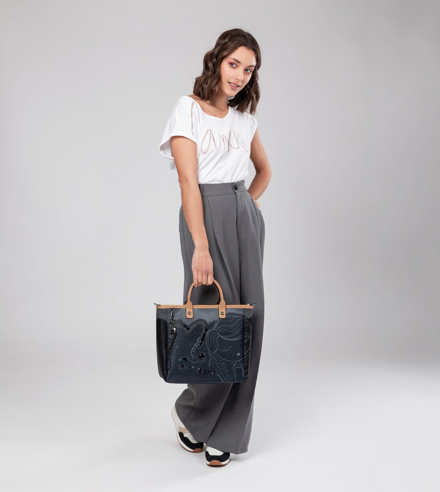 Sac cabas bleu marine Studio