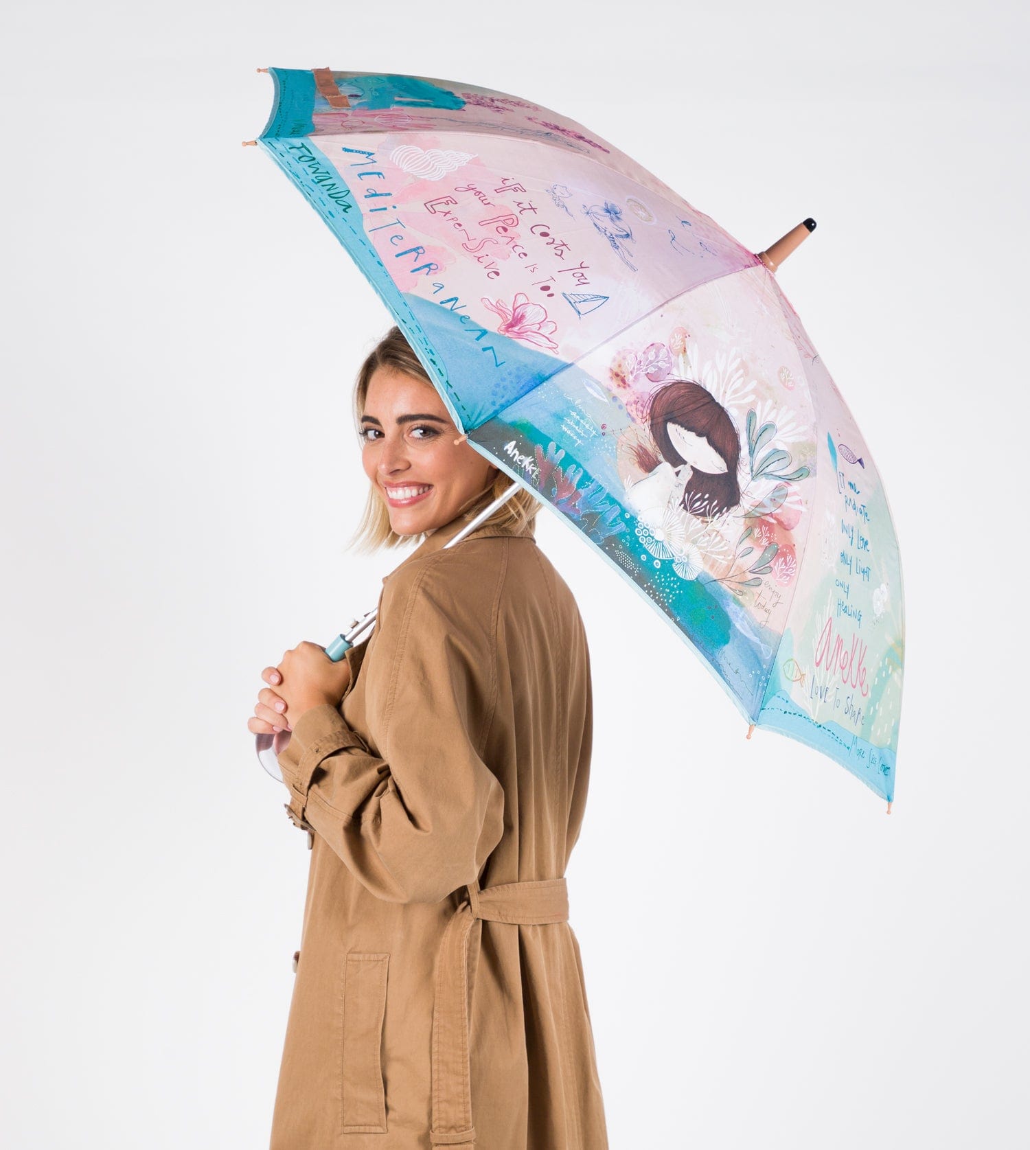 Parapluie long méditerranéen