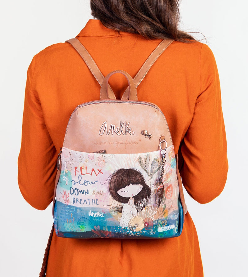 Sac à dos de poussette méditerranéenne avec poche cachée